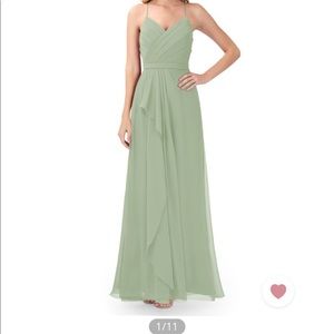 Azazie Dawn bridesmaid dress dusty sage